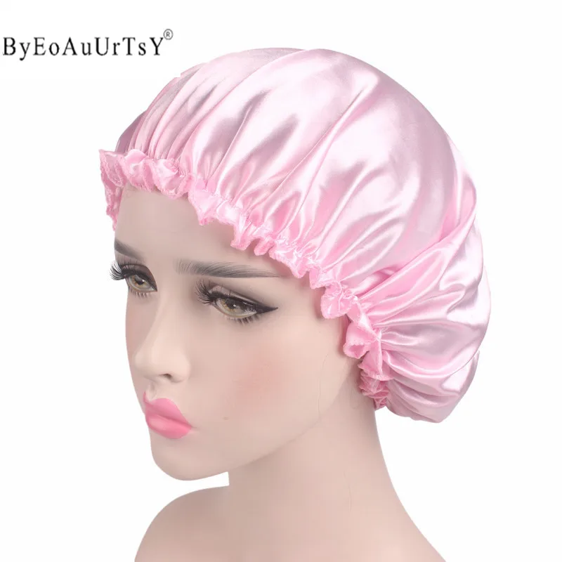 3 шт./лот шапка для сна атласная шапочка Ночная накидка Мягкие тюрбаны женщин и