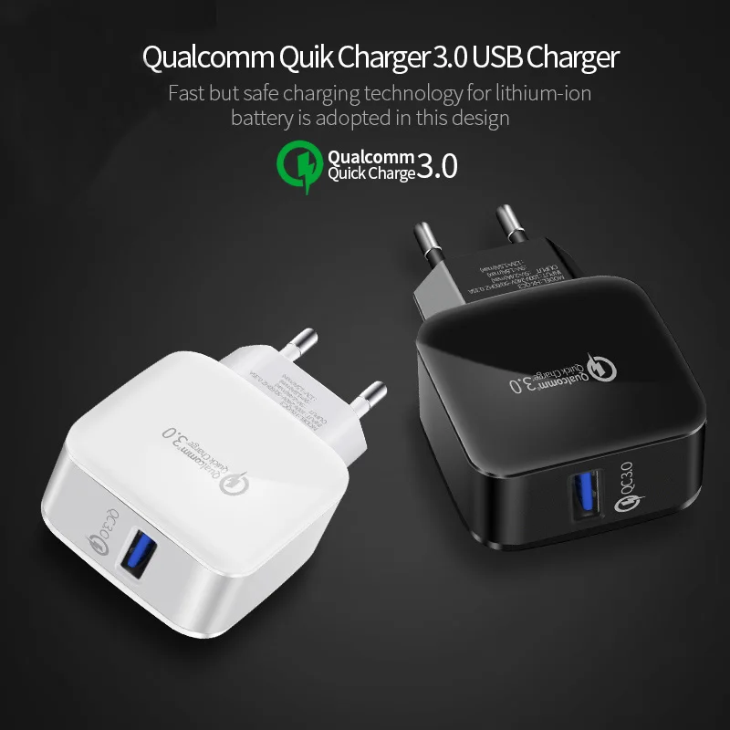 QC 3,0 быстрое зарядное устройство USB быстрое зарядное устройство для SAMSUNG A50 iPhone 7 6 8 Plus Redmi Note 7 Pro US UK подключить usb-адаптер
