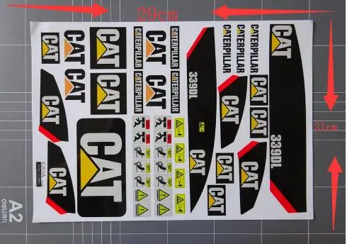 1:14 1:16 RC cateerpillar Водонепроницаемая наклейка для TAMIYA RCW4D KINGTAIR экскаватор-погрузчик