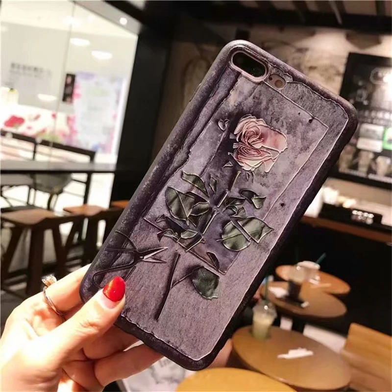 Чехлы для телефонов iphone 6 S 7 8 Plus 5 5S SE 10 X роза цветок окрашенный из мягкого силикона
