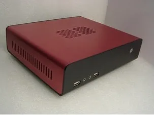 Htpc D525 E350 компьютер шасси горизонтальные алюминиевые чехол ремень 120 Вт питания