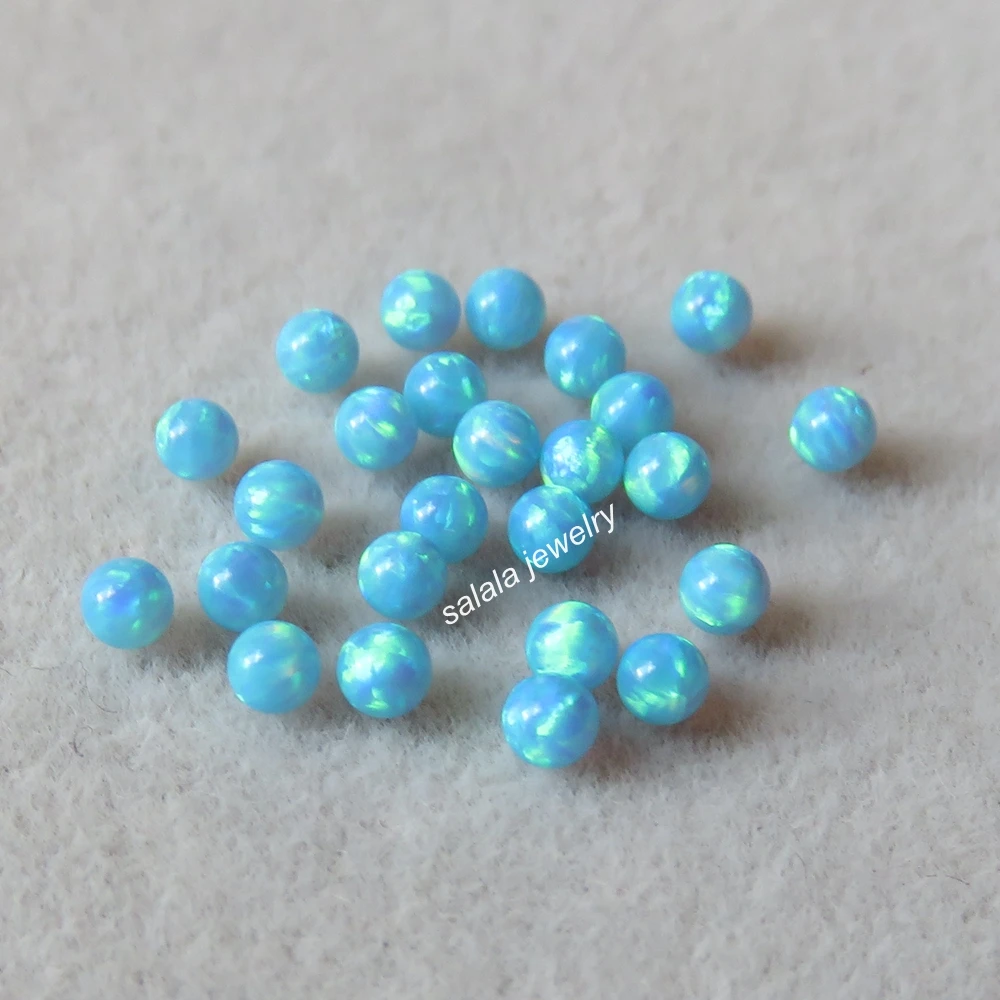 200 шт./лот 2 5 мм опал с круглой огранкой OP73 синий круглый Опал синтетический шар