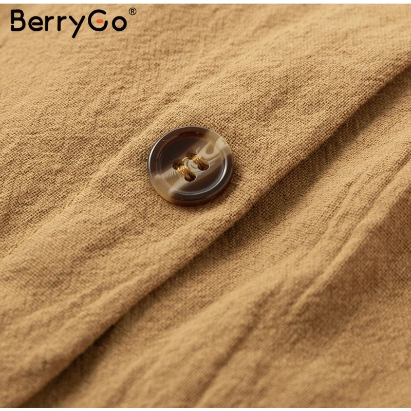 BerryGo женские юбки, одноцветная льняная юбка, винтажная пуговица, карманы, Женская Повседневная пляжная юбка для лета, праздничная мягкая Нижняя юбка