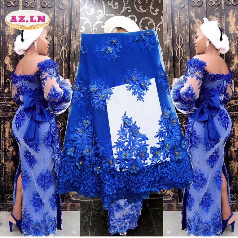 Свадебные нигерийские кружевные материалы 3D кружевная ткань высокого качества