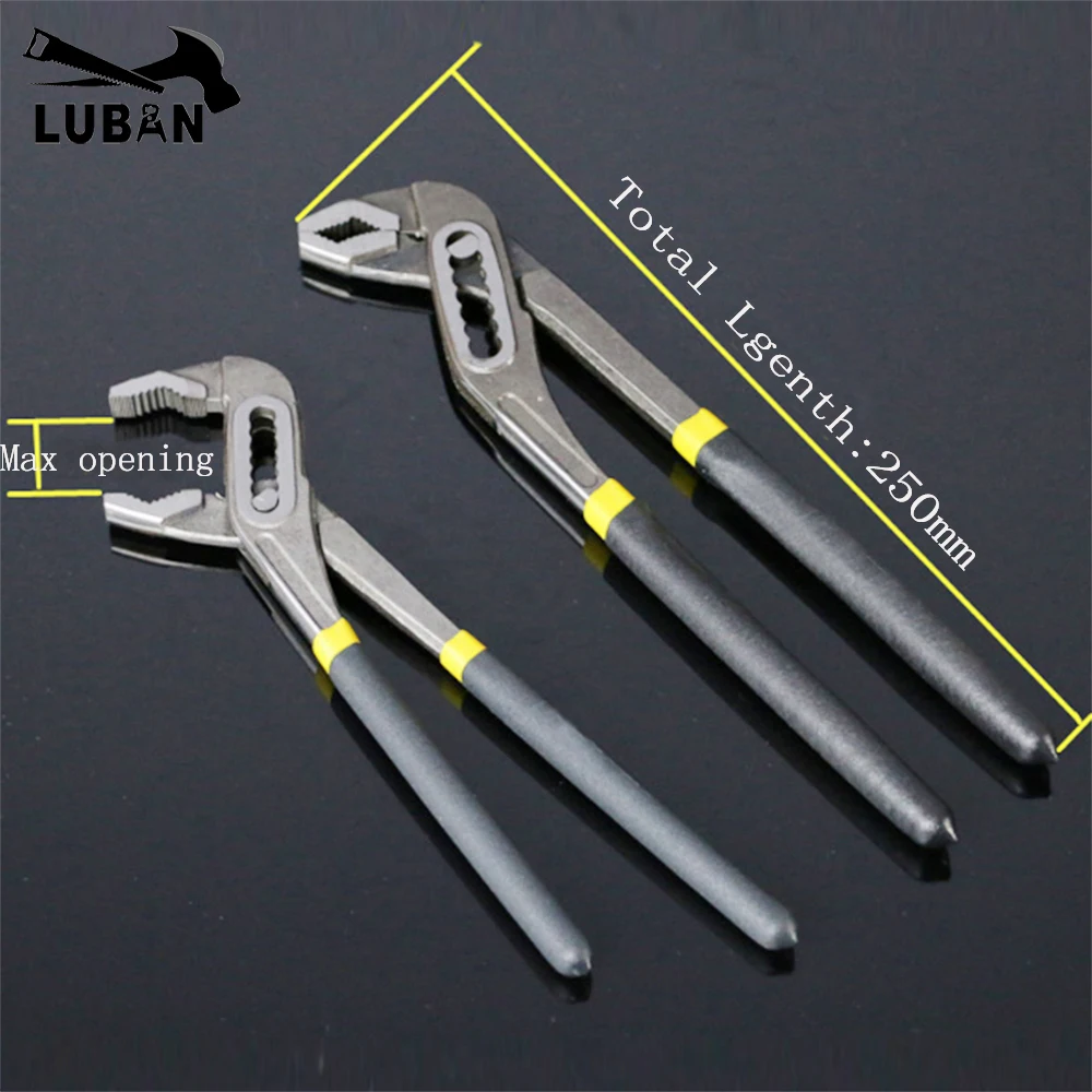 

LUBAN 8" 10" Water Pump Pliers Quick-release Plumbing Pliers Straight Jaw Groove Hardware Tools multifunction pliers pipe tool