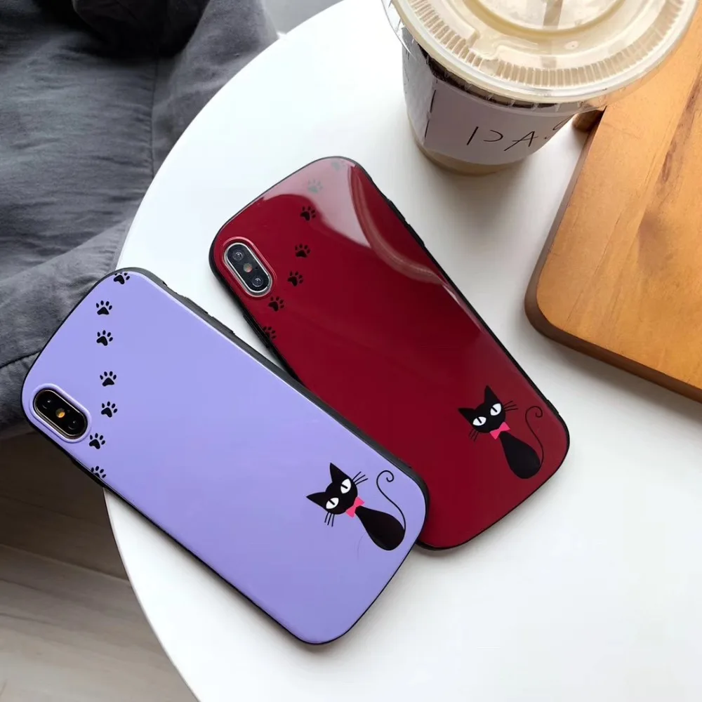 Хит мультяшный Кот анти-осенний дуговой щит оболочка глазурь чехол для iphone 6 S 7 8
