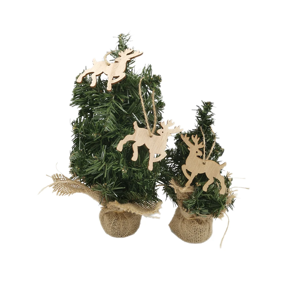 10 шт. Рождественский олень для дома деревянное ажурное украшение подвесное