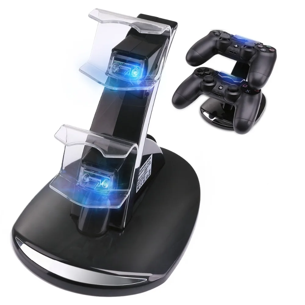 Контроллер Зарядное устройство Док-станция светодиодный двойной USB PS4 зарядная подставка Подставка для sony Playstation 4 PS4/PS4 Pro/PS4 тонкий контроллер