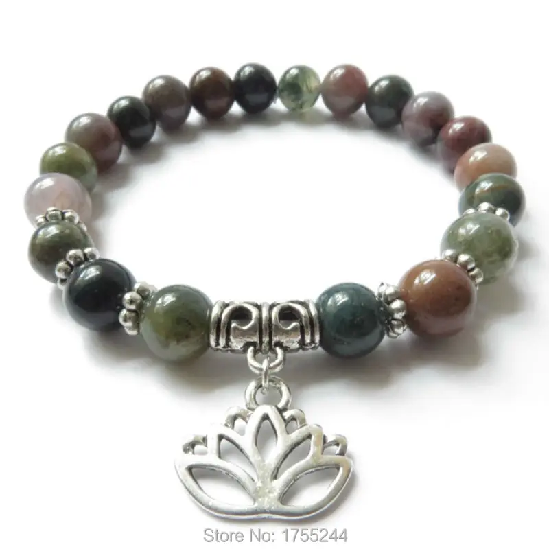 SN1114 Namaste Lotus Yoga ювелирные изделия Мала Браслет для снятия стресса женский браслет