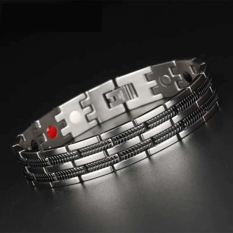 Мужские браслеты на цепочке энергетический магнитный браслет для здоровья пары