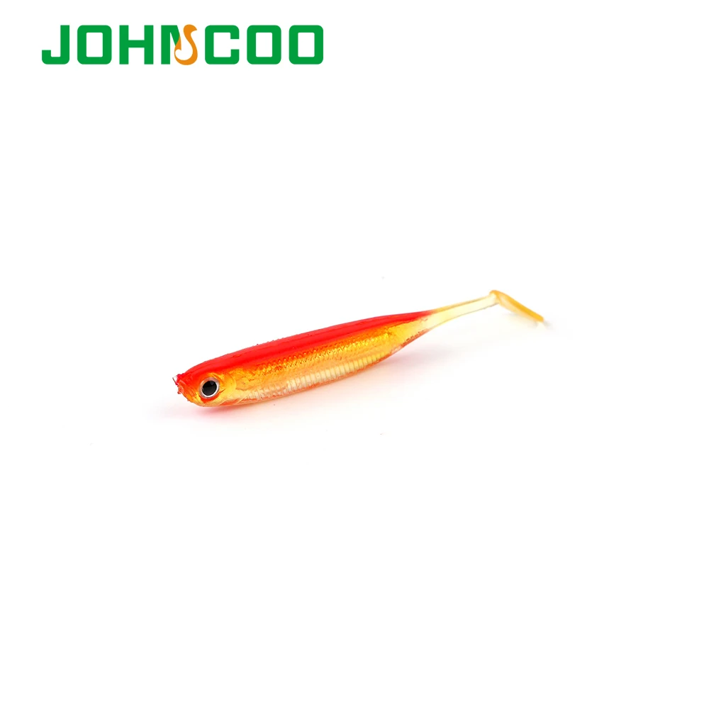 JOHNCOO 6pcs Fishing Lures Soft Bait 70mm 2.1g Silicone Bass Minnow Swimbaits Plastic Lure Pasca Shad | Спорт и развлечения