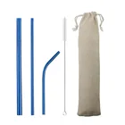 5 шт. соломинки из нержавеющей стали 304, металлические соломинки 12 мм, набор многоразовых соломинок для питья, силиконовый чехол, наконечники, аксессуары для бара