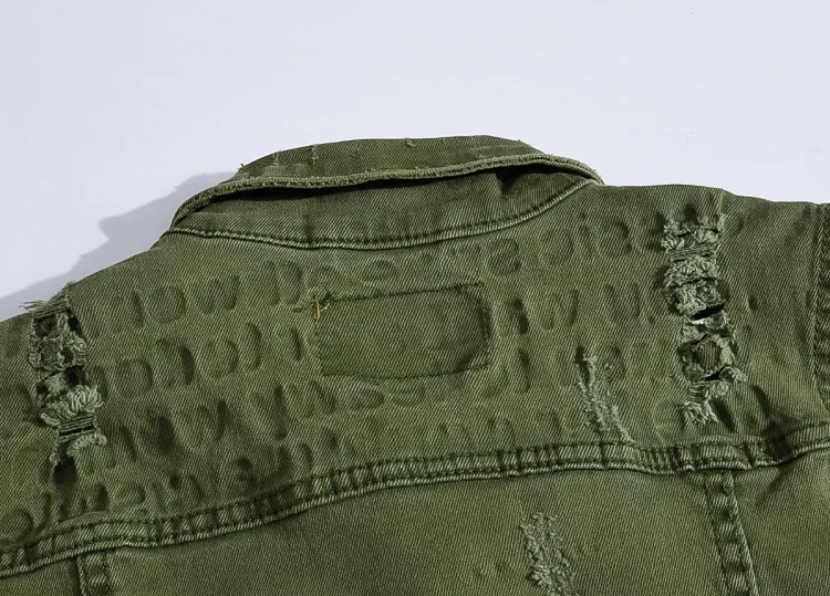 Летний мужской джинсовый жилет большого размера армейский зеленый для отдыха