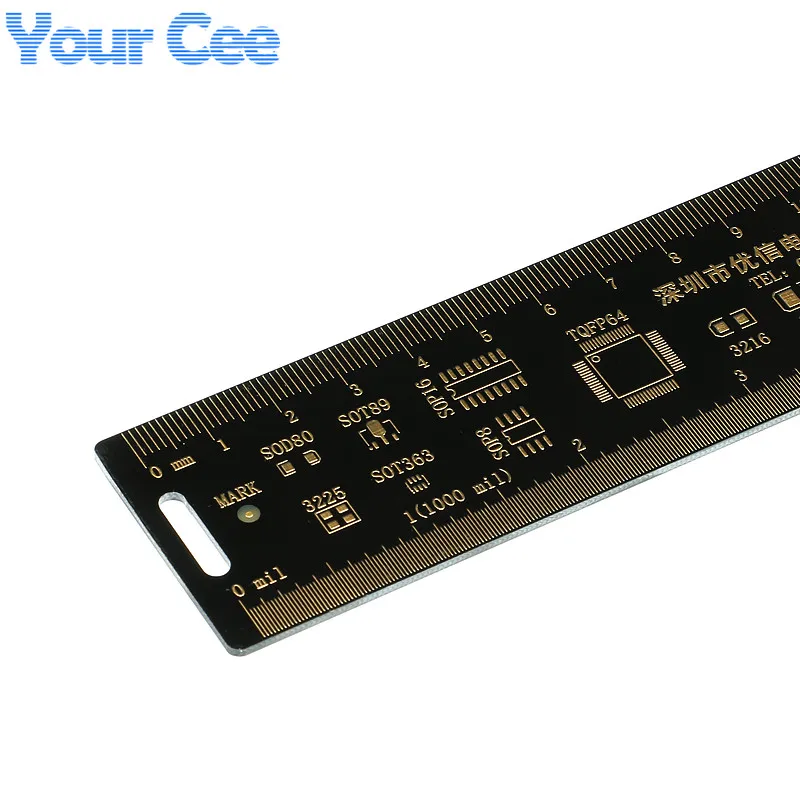1 шт. 20 см Многофункциональный PCB линейка измерительный инструмент резистор