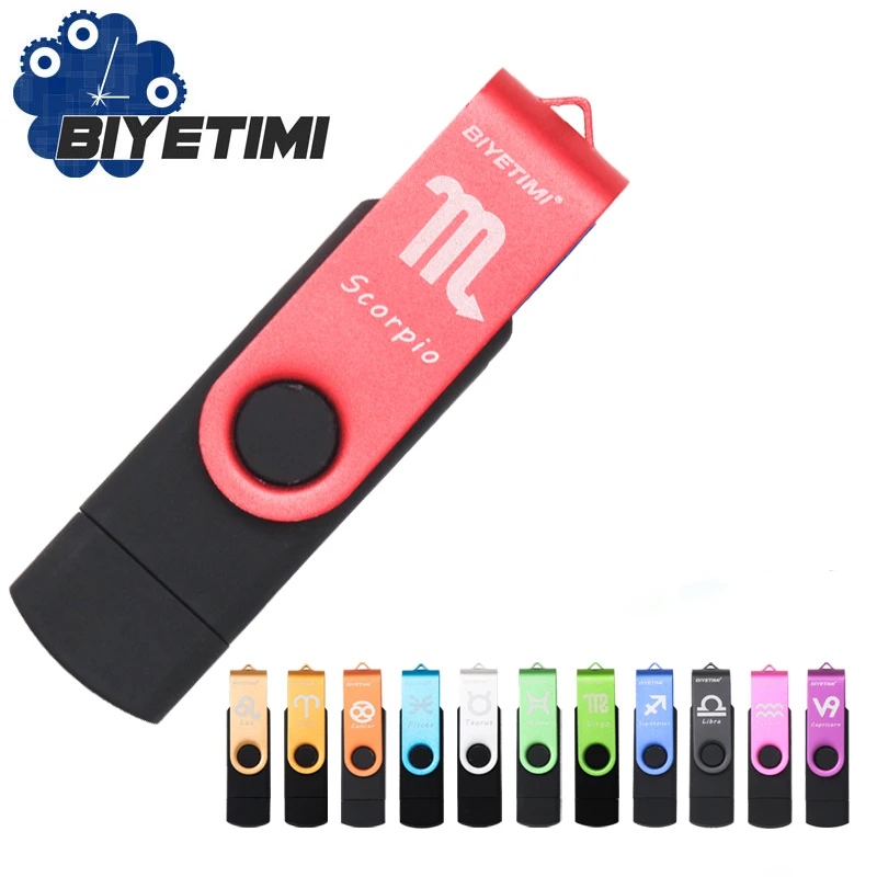 USB флеш накопитель Biyetimi 128 ГБ 12 созвездий 64 32 для Android/ПК|USB флэш-накопители| |