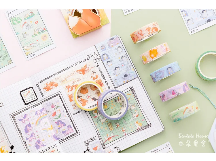 15 мм X 5 м милый Лот Kawaii животных кулон серии декоративные васи ленты DIY Скрапбукинг Маскировочная лента школьные офисные принадлежности