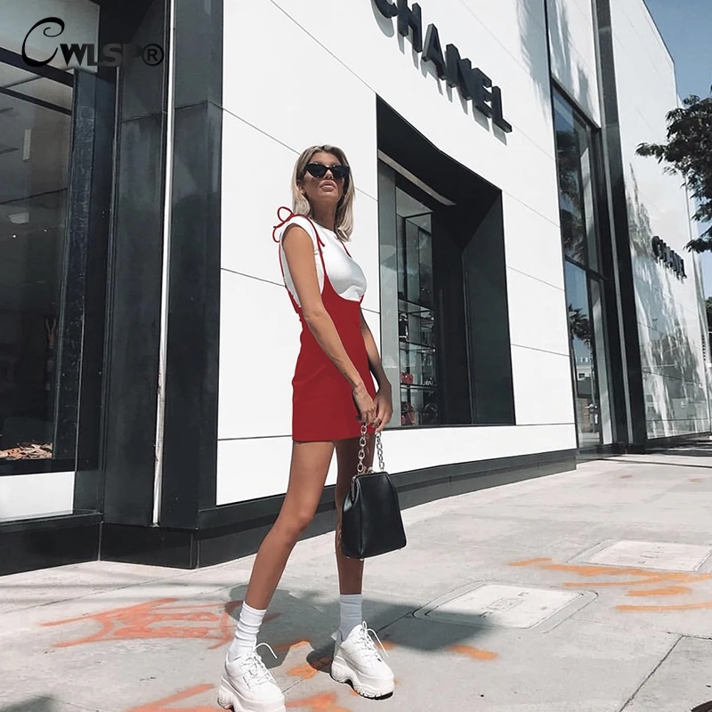2018 осеннее сексуальное облегающее платье CWLSP на шнуровке Платья мини для женщин