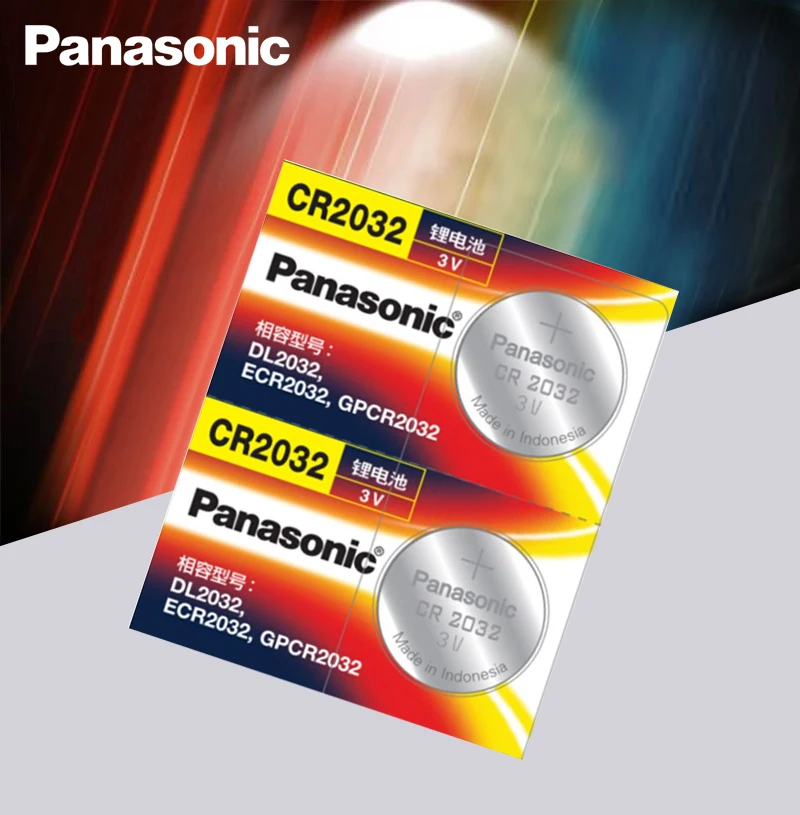 Panasonic 2 шт./лот cr 2032 кнопочные батареи 3 В литиевая батарея для часов с пультом дистанционного управления калькулятор cr2032