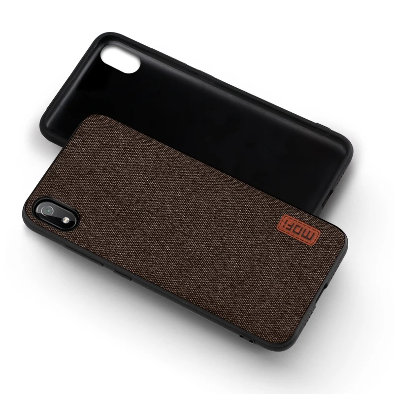 coffee Для Xiaomi Redmi 7A чехол противоударный чехол MOFi Redmi 7A capas coque защитный хлопковый тканевый деловой чехол - Цвет: coffee