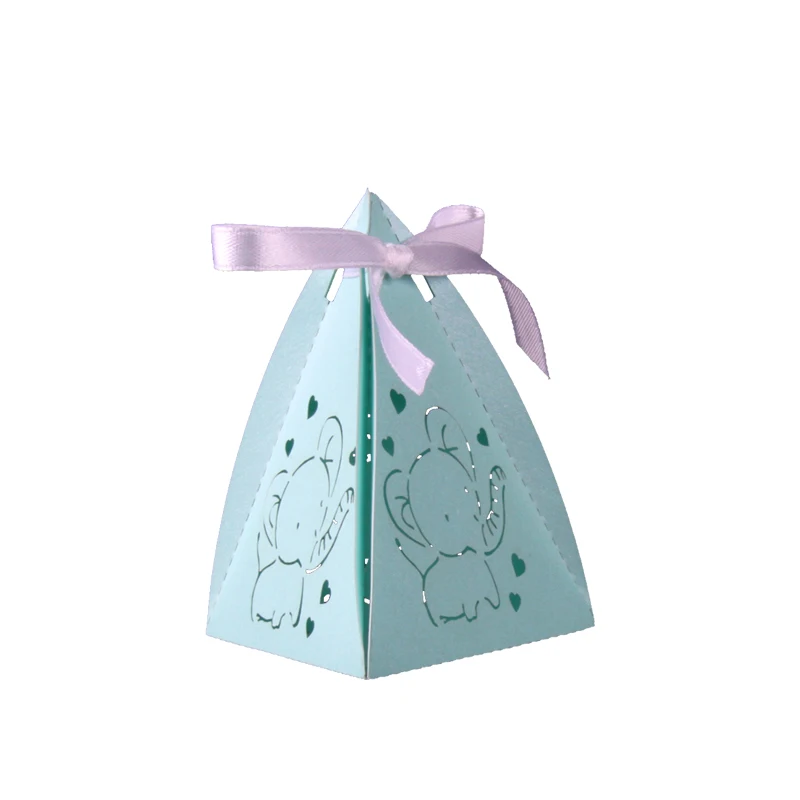 tiffany blue 50 шт./партия лазерный резак милый мультяшный слон коробка конфет с резиновый детский душ вечерние коробки шоколада детская вечеринка на день рождения украшения - Цвет: tiffany blue