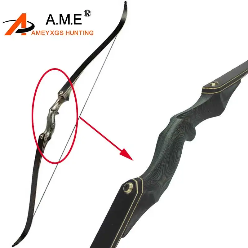 Стрельба из лука охота снять 60 дюймов изогнутый лук правая рука черный цвет