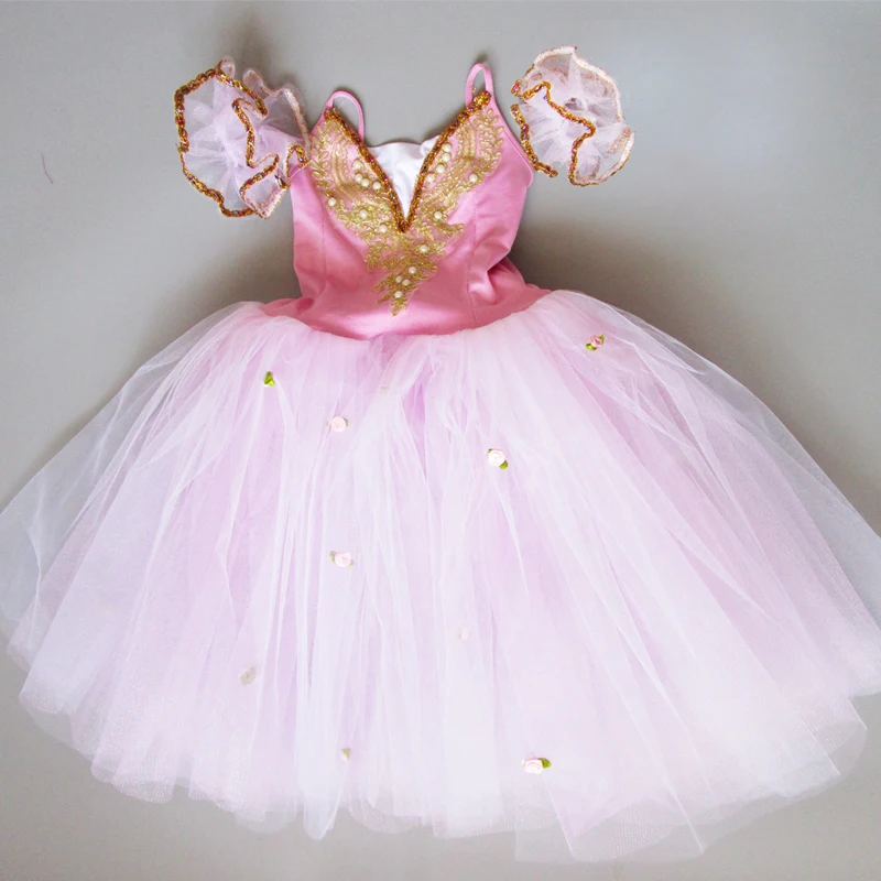 Hot sale Spandex Soft Pink Ballet Dress Adult Girls Ballerina Dance Costumes Long Romantic Performance Dresses | Тематическая