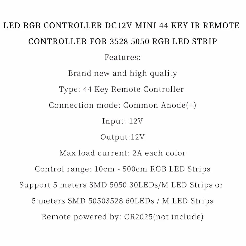 Светодиодный RGB Управление DC12V мини 44/24 ИК переключатель дистанционного для 3528 5050