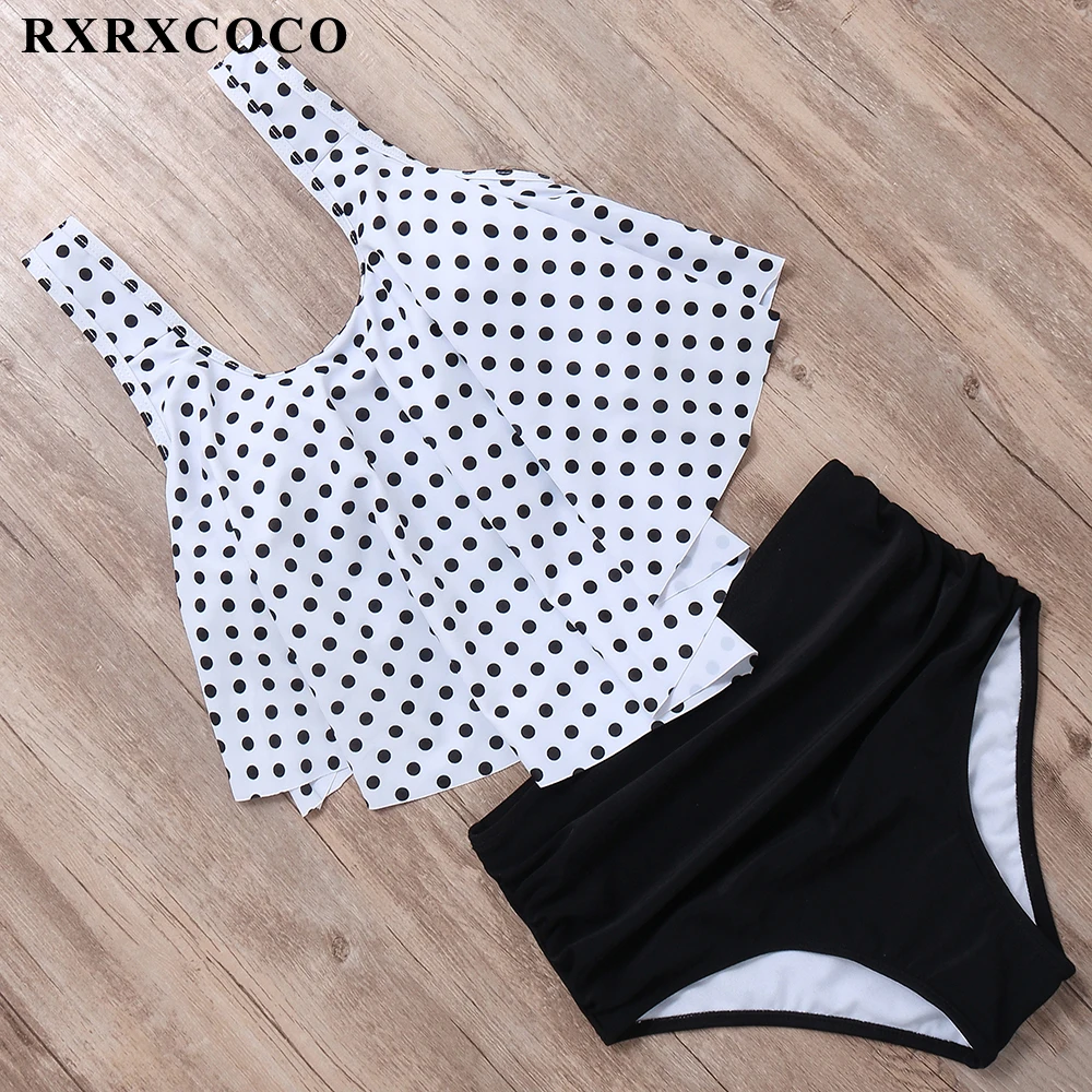 RXRXCOCO,, сексуальное бикини,, Mujer, купальник с оборками, женский, пуш-ап, высокая талия, бикини, набор, Bnadage, бикини, Одноцветный Купальник для женщин