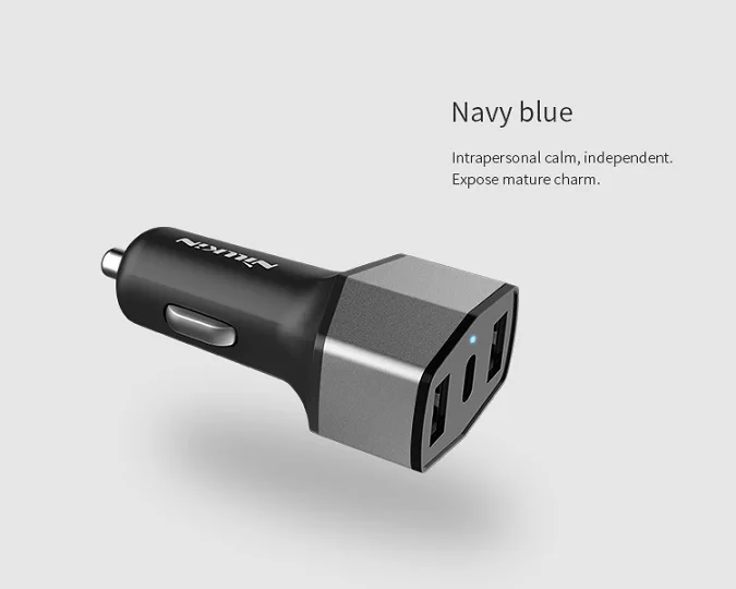 Black 3 в 1 NILLKIN 3 порта двойной Переходник USB для зарядки в машине micro type-C автомобильное зарядное устройство для xiaomi для samsung pixel для iPad oneplus 3t 5 - Тип штекера: Black