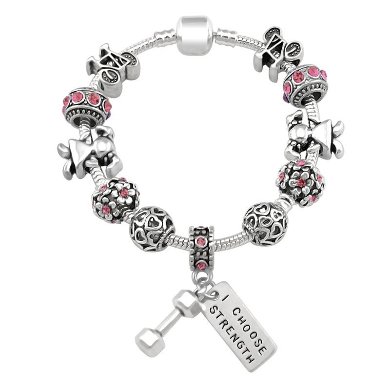 Новое поступление спортивный Шарм браслет высокого качества с гантелями для