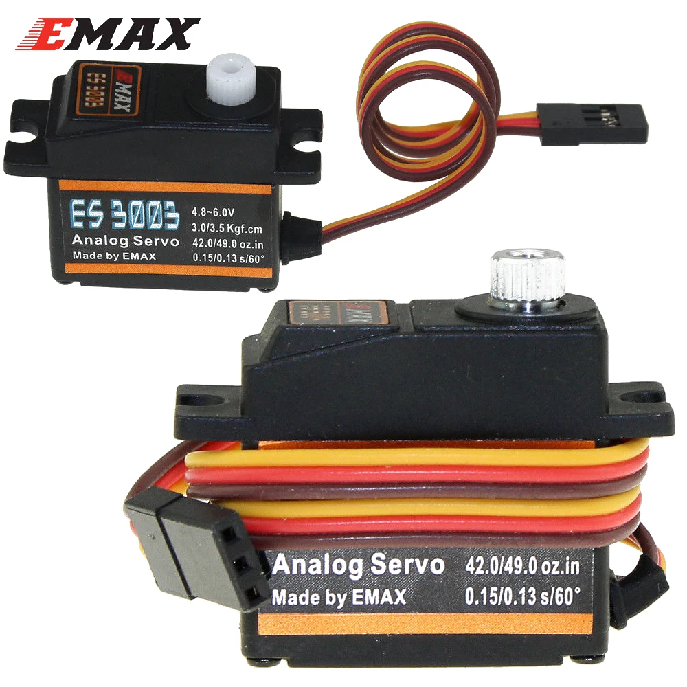 EMAX ES3003 17g 4 8 V 6 0 металла Шестерни Аналоговый сервопривод совместим с Futaba JR для RC FPV