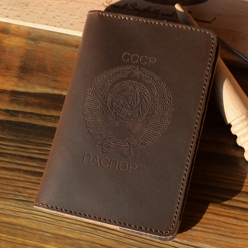 CCCP, натуральная кожа, Обложка для паспорта в России, Национальная эмблема, паспорт, кошелек, чехол, аксессуары для путешествий, держатель для карт