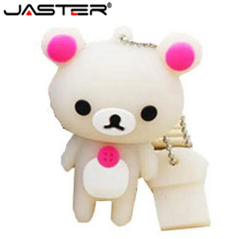 Jaster lovely флеш-накопитель Rilakkuma Медведь стиль USB флеш-накопитель ручка карта памяти U диск Флешка 4 ГБ 8 ГБ 16 ГБ 32 ГБ 64 ГБ