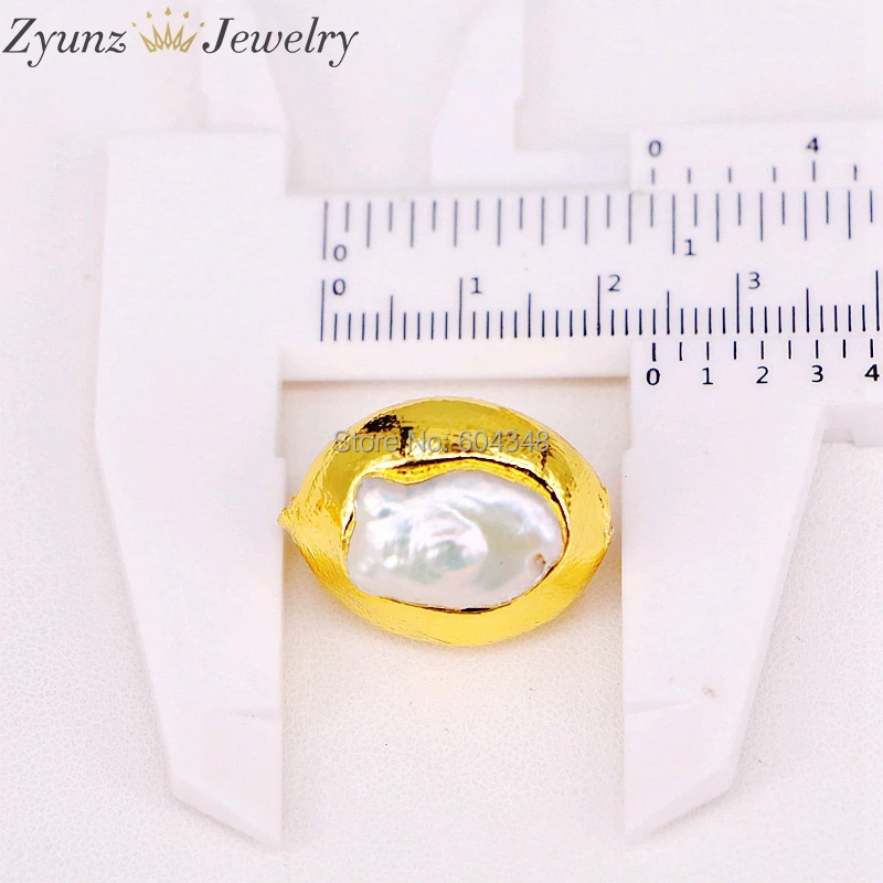 10PCS ZYZ299-3778 Gold Color Natural Pearl Oval shape Spacer Beads Freshwater Bead Connector Jewelry Findings | Украшения и