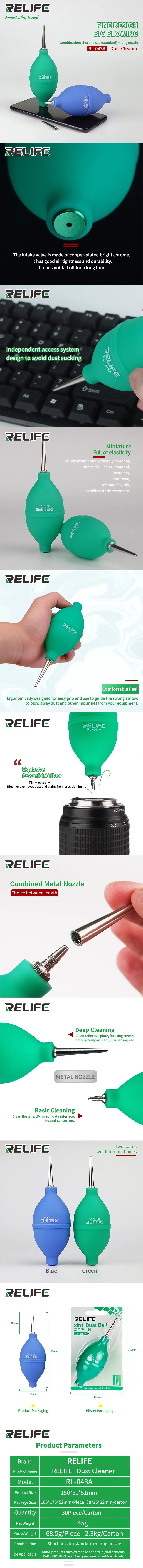 RELIFE RL-043A 2в1 шарик для удаления пыли чистящая ручка Набор шт костюм объектив воздух дуя чистящая ткань объектив щетка для камеры