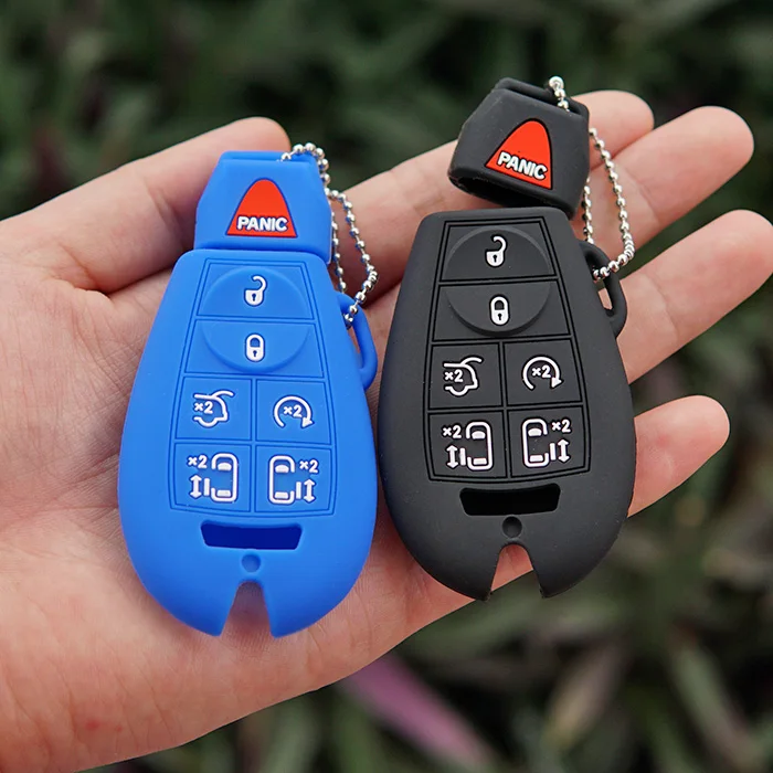 Силиконовый резиновый защитный чехол для ключа Chrysler Town Country Jeep Commander Dodge Grand Caravan