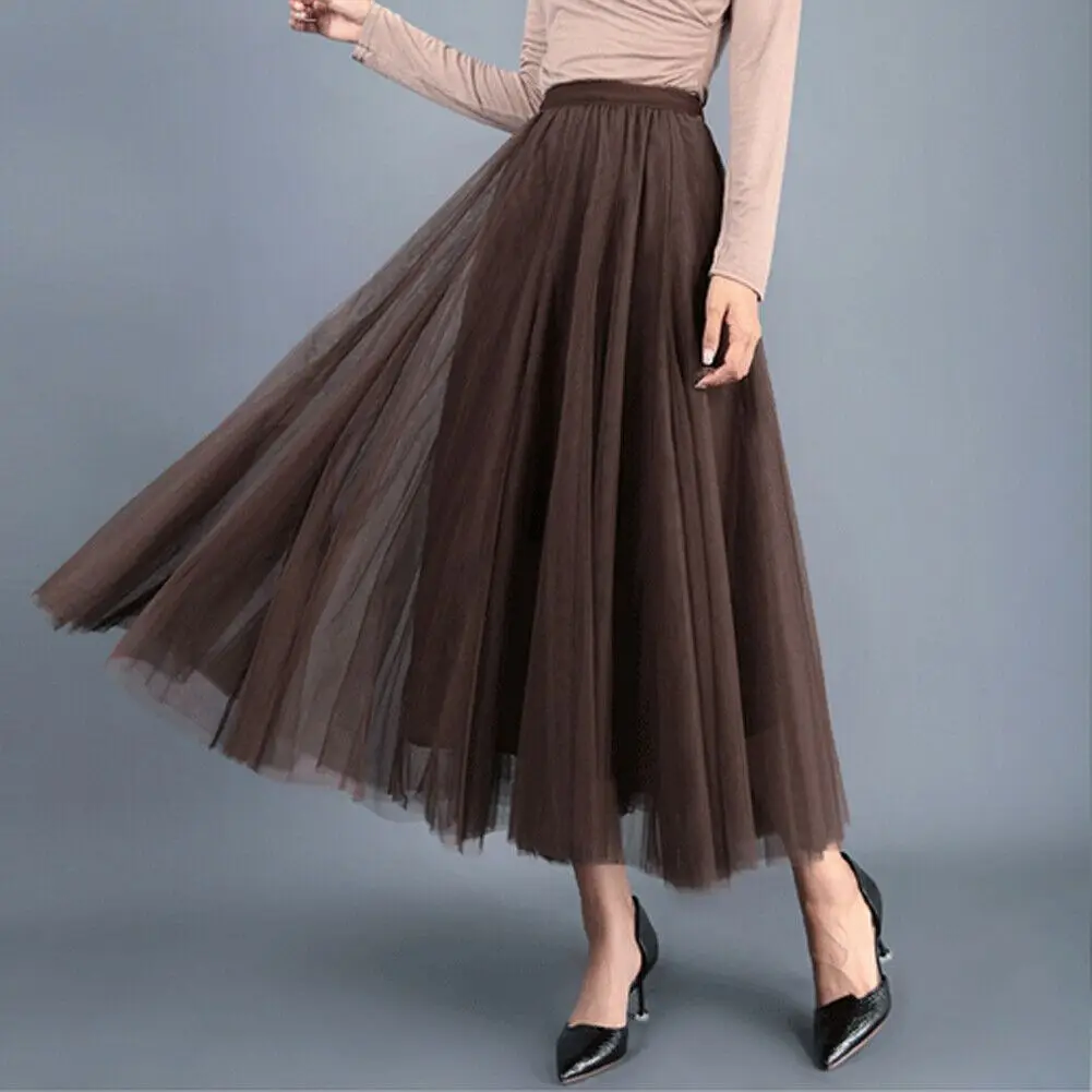 Юбка пачка Женская трапециевидная с высокой талией Длинная Элегантная