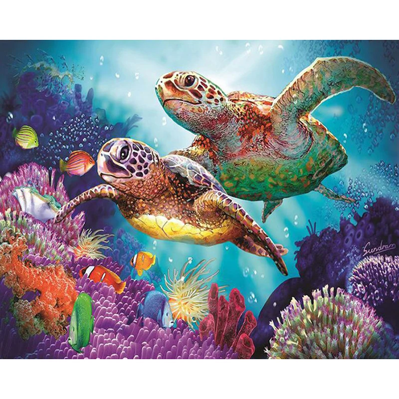 

DIY 5D алмазная картина черепаха семья Вышивка крестом Алмазная вышивка Алмазная мозаика картина Стразы