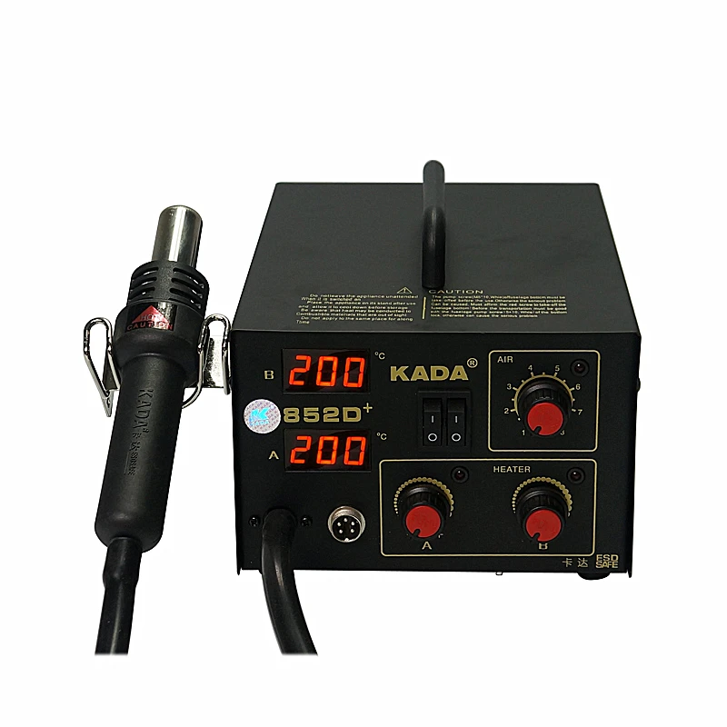 Паяльная станция KADA 852D + SMD 220 В 110 Ремонтная система BGA паяльная 2 в 1 с пистолетом