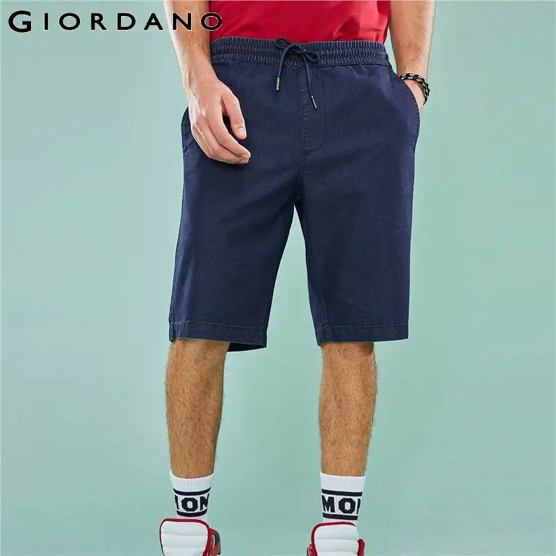 Giordano мужские тонкие джинсовые шорты с талией на резинке со шнурком данная модель