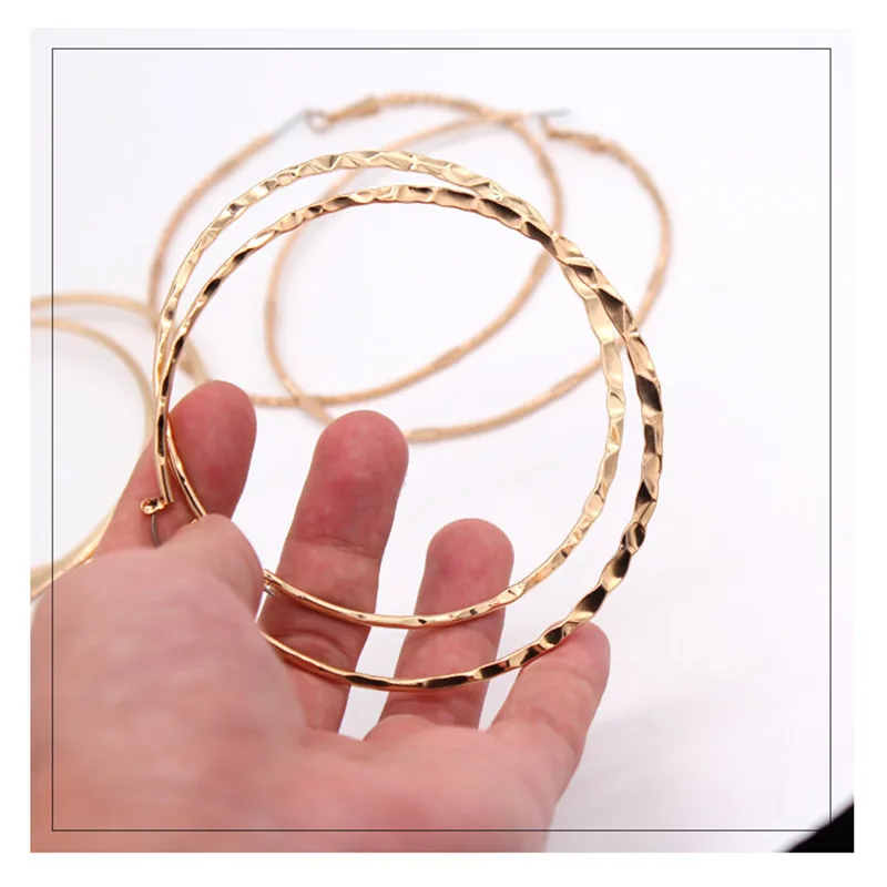 Серьги кольца женские золотистые 7 см 8 см|fashion hoop earrings|hoop earringsearrings earrings |