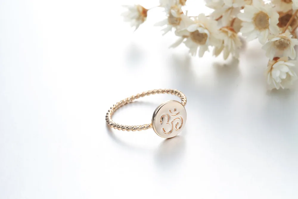 Kinitial OM кольцо с символом на палец для женщин и мужчин ювелирные изделия