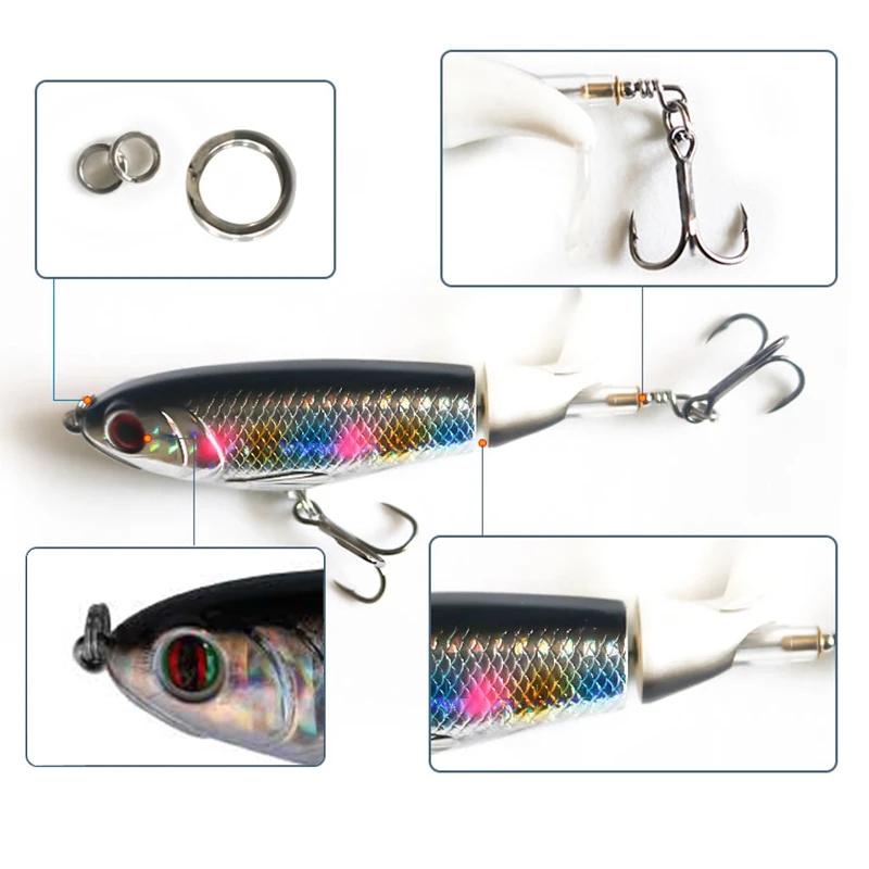 TUYA вращающийся хвост Topwater Воблер Поппер приманки для ловли на блесну гольян whopper plopper бионическая рыба искусственная приманка 10,5 см 17 г