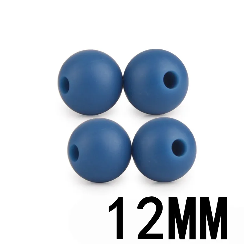 51 Sapphire 12 мм, 100 шт, силиконовые круглые бусины-прорезыватели, Bpa бесплатно, уход за зубами, ювелирные изделия, браслет, аксессуары, сделай сам, Силиконовые Детские Прорезыватели, ожерелье - Цвет: 51 Sapphire