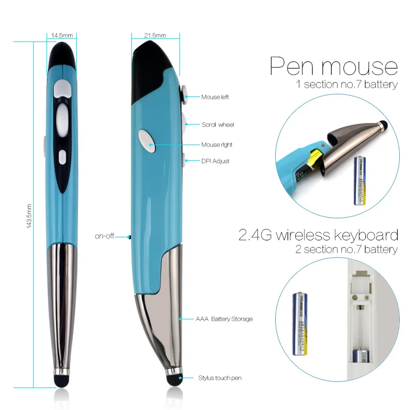 2 4G беспроводная сенсорная ручка Мышь Клавиатура комбинированный набор лазерная