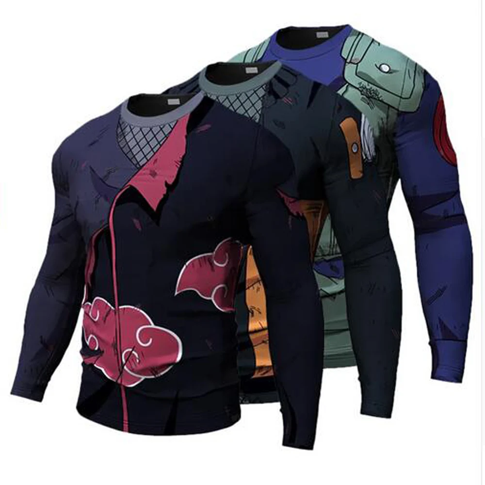Мужская футболка с аниме Акацуки удзумаки 3D Hatake Kakashi Uchiha Sasuke летняя мужская