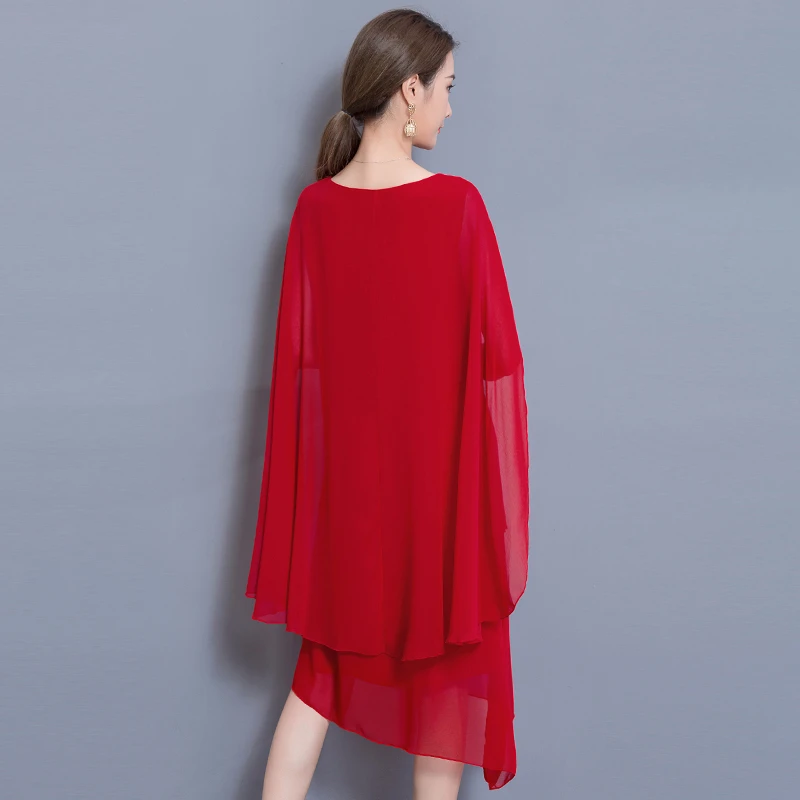 Женское шифоновое платье накидка с асимметричным подолом размеры до 5XL|Женские