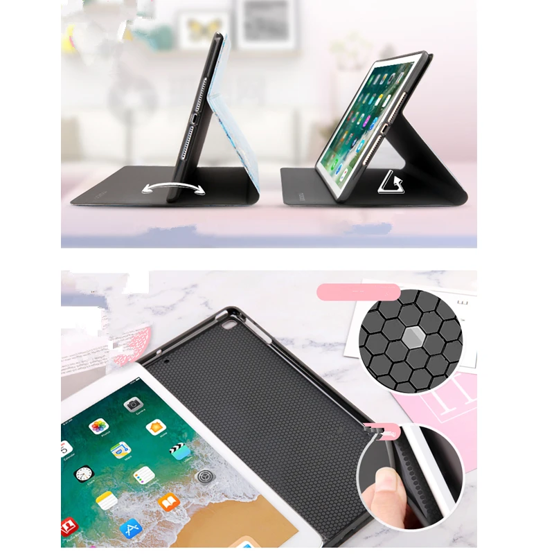 Для iPad Pro 11 2018 чехол TPU силиконовый мягкий задний мраморный PU кожаный Авто