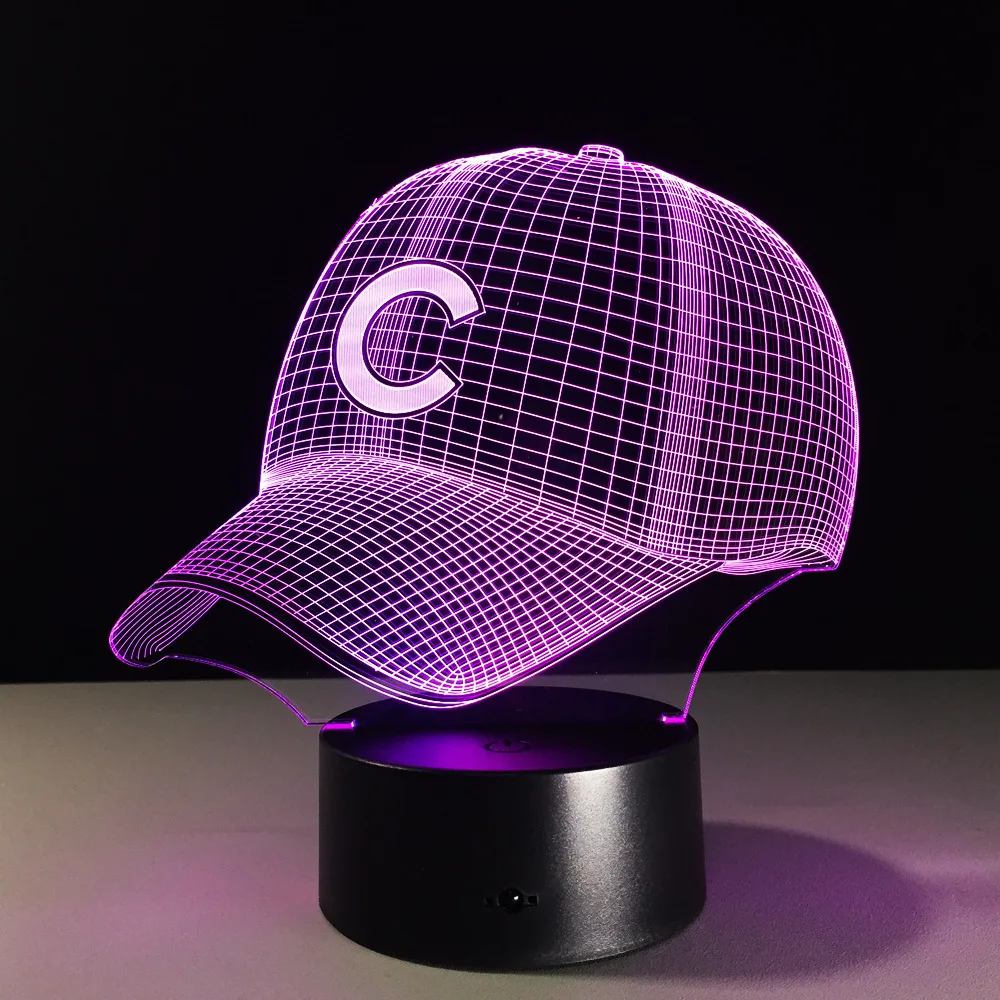 3D хип хоп бейсбольная командная Кепка светодиодсветодиодный иллюзия светильник
