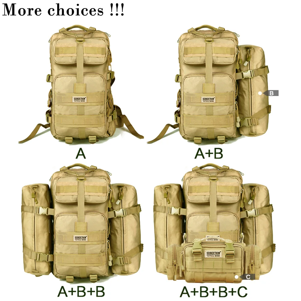 Seibertron Открытый тактический рюкзак 3P MOLLE сумка для пешего туризма кемпинга EDC рюкзак компактный пакет сумка для вершины 30л/45л Водонепроницаемый